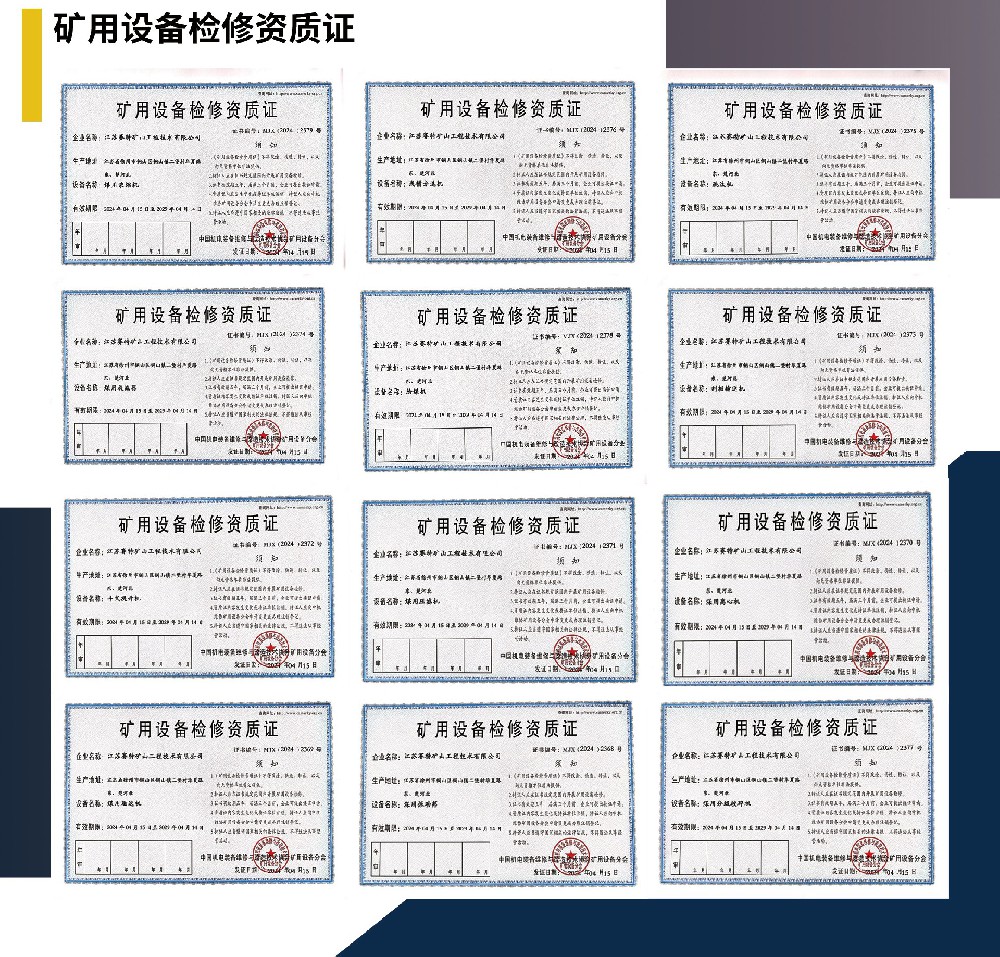 矿用设备检修资质证